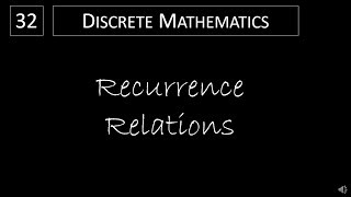 Discrete Math  242 Recurrence Relations [upl. by Shelah]