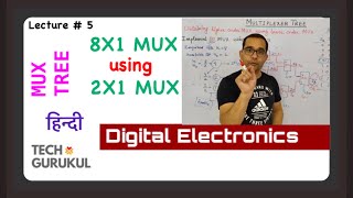 5 8x1 MUX using 2x1 MUX in Hindi  Multiplexer Tree  Tech Gurukul by Dinesh Arya [upl. by Patman270]