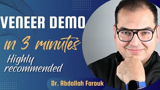 Veneer preparation demo in 3 minutes  Dr Abdallah Farouk [upl. by Crutcher]