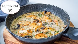 Champignon Rahmsoße mit Hähnchen  Rezept lecker und einfach  Champignon Rahmsauce [upl. by Kall]