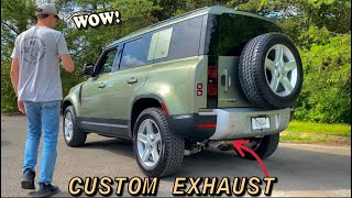 Land Rover Defender P400 30L Exhaust Muffler Delete [upl. by Itnahsa]