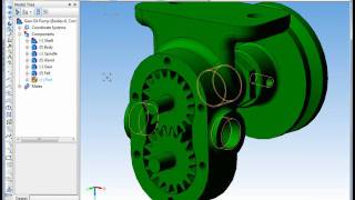 Gear Oil Pump assembly in KOMPAS3D [upl. by Aneed]