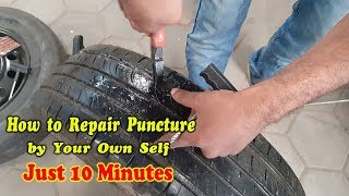 Tubeless Tyre Puncture Repair  Tyre Puncture Repair Kit Tutorial  Tamil4u [upl. by Nnyled]