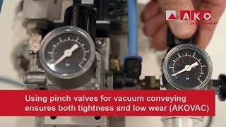 Using pinch valves for vacuum conveying ensures both tightness and low wear AKOVAC [upl. by Lizned]