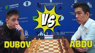 DUBOV VS ABDUSATTOROV  World Blitz Chess 2023  R16 [upl. by Anatlus773]