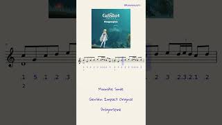 Dragonspine  Moonlike Smile OST Genshin Impact Kalimba Tabs genshinimpact sheetmusic [upl. by Ashbaugh]