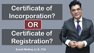 Difference between Certificate of Incorporation and Certificate of Registration [upl. by Ecerahc]