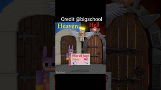 Pls choose a one door heaven ya hell 🤯  Credit bigschool shorts viral ytshort minecraft [upl. by Rather]