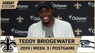 Teddy Bridgewater Postgame Reactions After Week 3 Win vs Seahawks  New Orleans Saints [upl. by Kcirtap877]