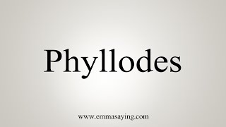 How To Say Phyllodes [upl. by Aned]