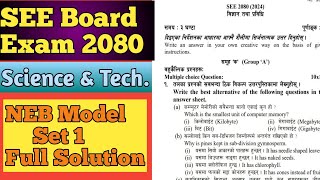 Class 10 SEE Science Model Question 2080 Solution NEB SEE Science Set 1 2080 [upl. by Davin]