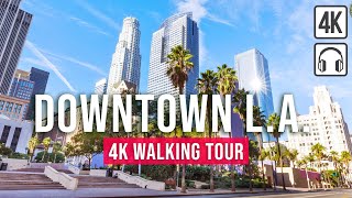 Downtown LA Walking Tour Los Angeles  Immersive Sound  4K60fps [upl. by Janie]