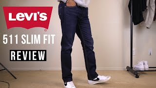 Levis 511 Mens Denim Dark Wash Jeans Review [upl. by Nannarb]