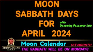 Lunar Sabbath days for April 2024 [upl. by Balliol]