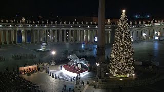 Inauguration of the Vatican Christmas Crib and Tree from St Peters Square 11 December 2020 HD [upl. by Nabal]