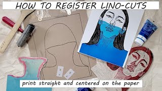 HOW TO REGISTER A LINOCUT PRINT lineup your prints so they are straight and centered  3 WAYS [upl. by Dolorita]