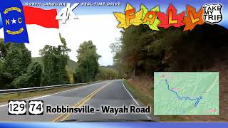 Fall drive in the North Carolina mountains US 129 amp 74  Robbinsville to Wayah Road in 4K [upl. by Marina]