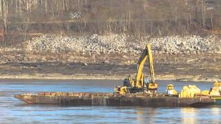 Mississippi River Dredging near Thebes Illinois [upl. by Ainigriv]