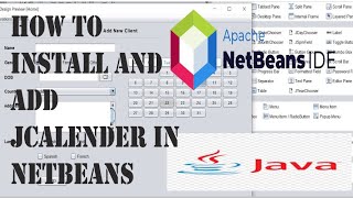 How to Install and Add JCalender in Apache Netbeans Jcalender  NetbeansJavaSwing [upl. by Nasah]