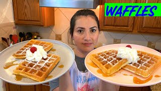 Como hacer waffles en waflera [upl. by Nylarej592]