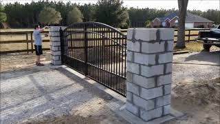 Dual driveway gate installation [upl. by Carlyle]