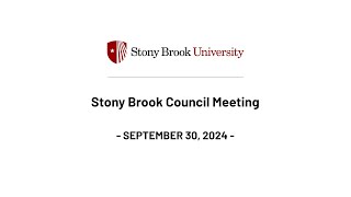 Stony Brook Council Meeting  September 2024 [upl. by Carolyn356]