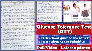 Glucose Tolerance Test GTT  glucose Tolerance Test biochemistry  Instructions given to patients [upl. by Anirbas]