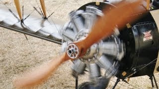 ① RC 14 SCALE 9 CYLINDER BENTLEY ROTARY ENGINE AVRO 504K LMA MODEL AIRCRAFT SHOW RAF COSFORD  2013 [upl. by Rillis]