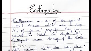 A brief note on quotEarthquakesquot  essay type causes typeseffects of Earthquakes in English [upl. by Ellehcyt140]