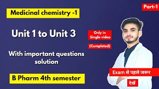 Medicinal chemistry b pharm 4th sem important questions। With solution Notes। Shahruddin khan [upl. by Dronski]