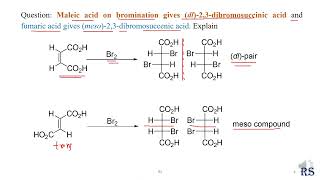 66 Halogenation of alkene cisaddition antiaddition [upl. by Aita]