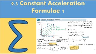 93 Constant acceleration formula 1STATISTICS AND MECHANICS 1  Chapter 9 [upl. by Patti]