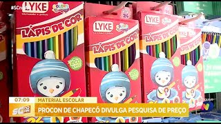 Procon de Chapecó divulga pesquisa de preços de material escolar [upl. by Aurelea]