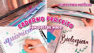 Como ORGANIZAR um caderno de 10 matérias SIMPLES e BARATO para 2021  capas para matérias ✨ [upl. by Homere565]