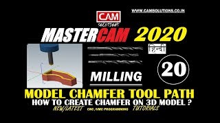 How to create Model Chamfer Tool Path on 3D Model in Mastercam 2020 [upl. by Peterson]