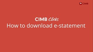 A Quicker Way to View eStatement  CIMB Clicks Web [upl. by Cammie]