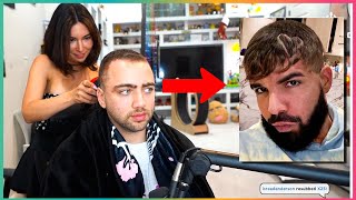 Alinity Gives Mizkif a Haircut on Stream [upl. by Aniroz]