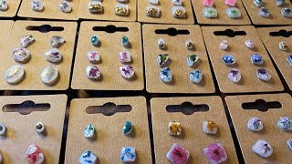 Resin Stud Earrings In Bulk Tutorial [upl. by Yahsram314]