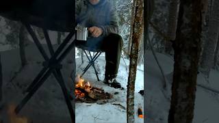 SOLO winter CAMP solo bushcraft outdoors camping [upl. by Ellennahc815]