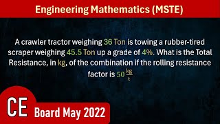 CE Board MSTE Problem 4 Engineering Mathematics  CE May 2022 [upl. by Ainigriv]