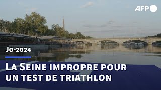 JO2024 la Seine encore impropre pour une épreuve test de triathlon  AFP [upl. by Ennovihs]