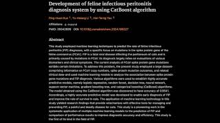 Development of feline infectious peritonitis diagnosis system by using CatBoost algorithm [upl. by Yellek]