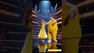 Fat dad and daughter rock the Americas Got Talent stage [upl. by Ehcrop267]