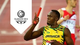 Jamaica break Commonwealth 4x100m record  Usain Bolt  Unmissable Moments [upl. by Isolda]