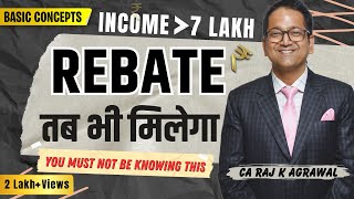 20 Rebate under Sec 87A of Income Tax AY 202425  Old Regime amp New Regime [upl. by Nilsoj]