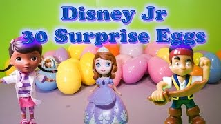 Opening 30 Surprise Eggs with Doc McStuffins and Friends [upl. by Tavy]