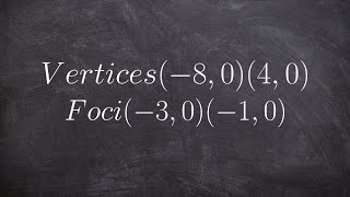 How to write the equation of an ellipse given the vertices and foci [upl. by Narud]