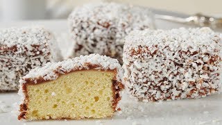 Lamingtons Recipe Demonstration  Joyofbakingcom [upl. by Palecek]