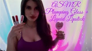 ASMR Lip Plumping Gloss amp Liquid Lipstick Try On Haul Whispered 💋💄👄 [upl. by Demetria]