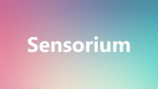 Sensorium  Medical Meaning and Pronunciation [upl. by Llennyl81]